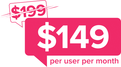 $199 slashed out. $149 per user per month